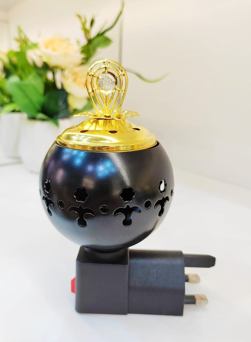 Electric Incense Burner Metalic Bakhoor Oud Frankincense Burner Mabkhara Office Home Decor Ideal for Yoga Spa Aromatherapy