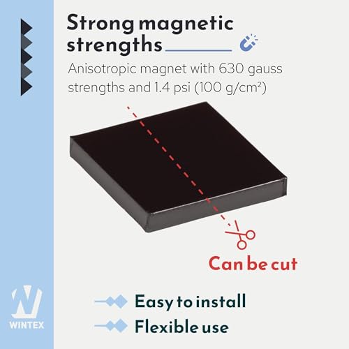 WINTEX Magnets for Crafts Strip with Adhesive Backing - 112 pcs x 0.8 inches Small Square Stick On Magnet Strips - Thin Flat Black Magnetic Peel-Off Tape Squares - Image 2