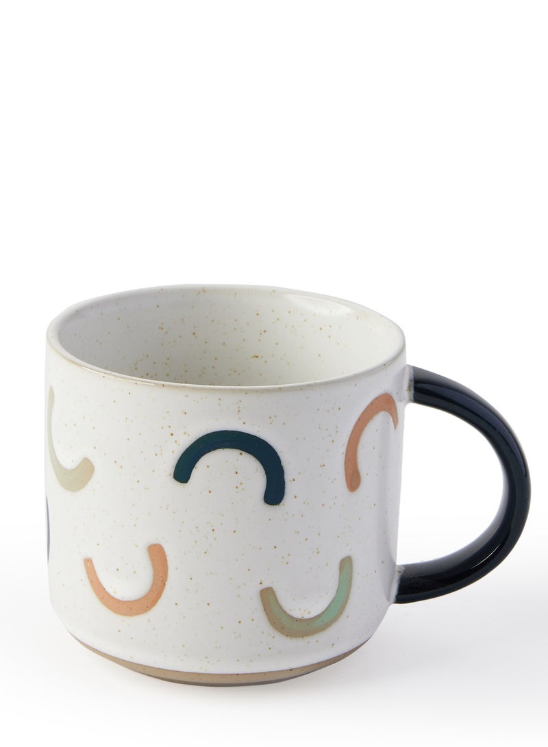 Prickly Pear 'Rainbow' Mug with Navy Handle, 350ml Ceramic Coffee and Tea Mug - Image 1