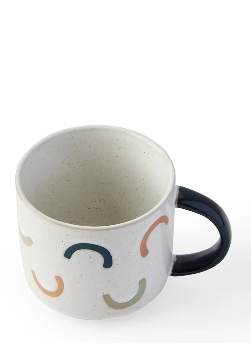 Prickly Pear Prickly Pear 'Rainbow' Mug with Navy Handle, 350ml Ceramic Coffee and Tea Mug