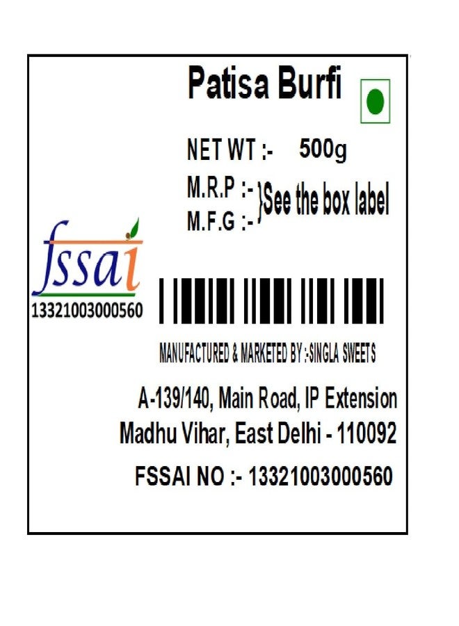 Singla Sweets Patisa Burfi 500g Very Delicious Sweets - Image 5