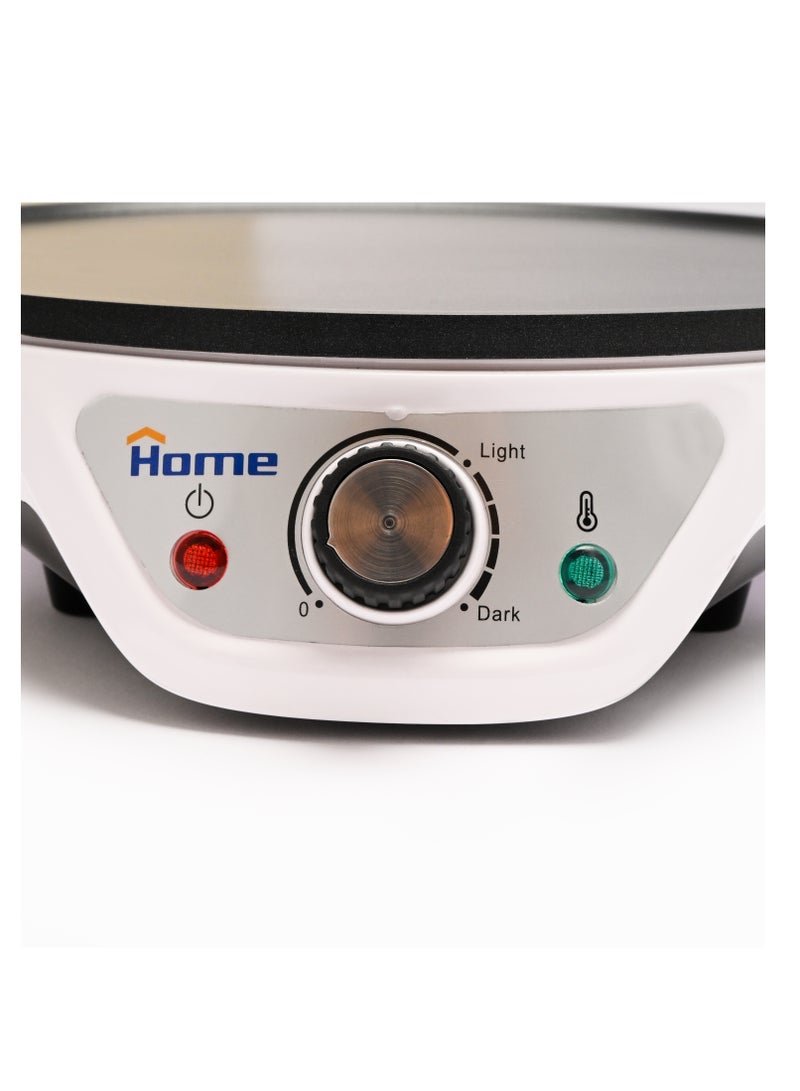 هوم ماكينة كريب 1200 وات صانع كريب بقطر 30 سم. لوح طهي غير لاصق لسهولة التنظيف. تشغيل وإضاءة جاهزة يتم التحكم فيها بواسطة الترموستات. - Image 3