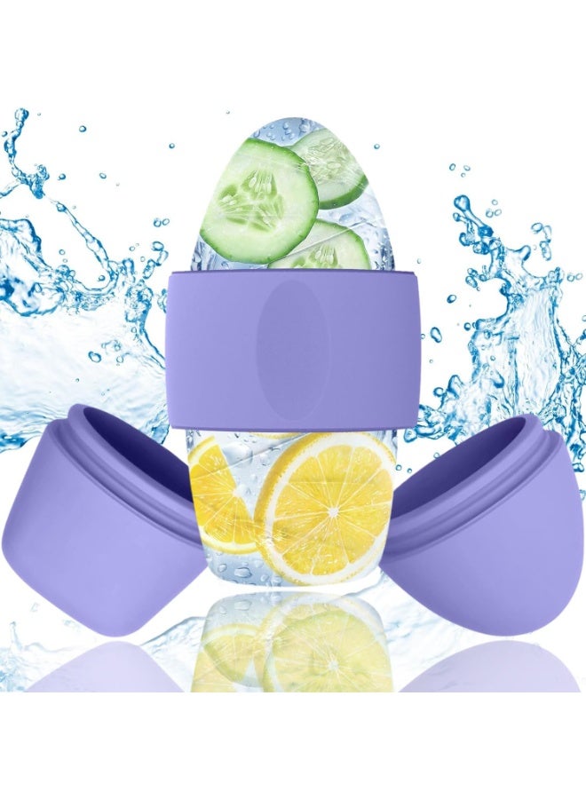 Facial Massage Roller, Silicone Eye And Face Compress, Cooling Ice Tray, Ice Compress Beauty Device, Purple - Image 1