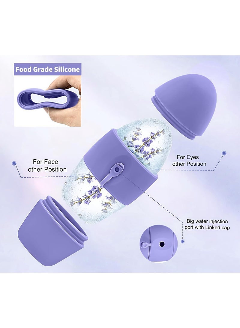 Facial Massage Roller, Silicone Eye And Face Compress, Cooling Ice Tray, Ice Compress Beauty Device, Purple - Image 5