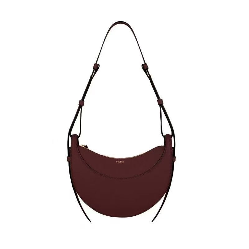 Single-Shoulder Crossbody Bag Crescent Bag Genuine Leather Women''s Bag Underarm Bag Saddle Bag Tb Bag - Image 1
