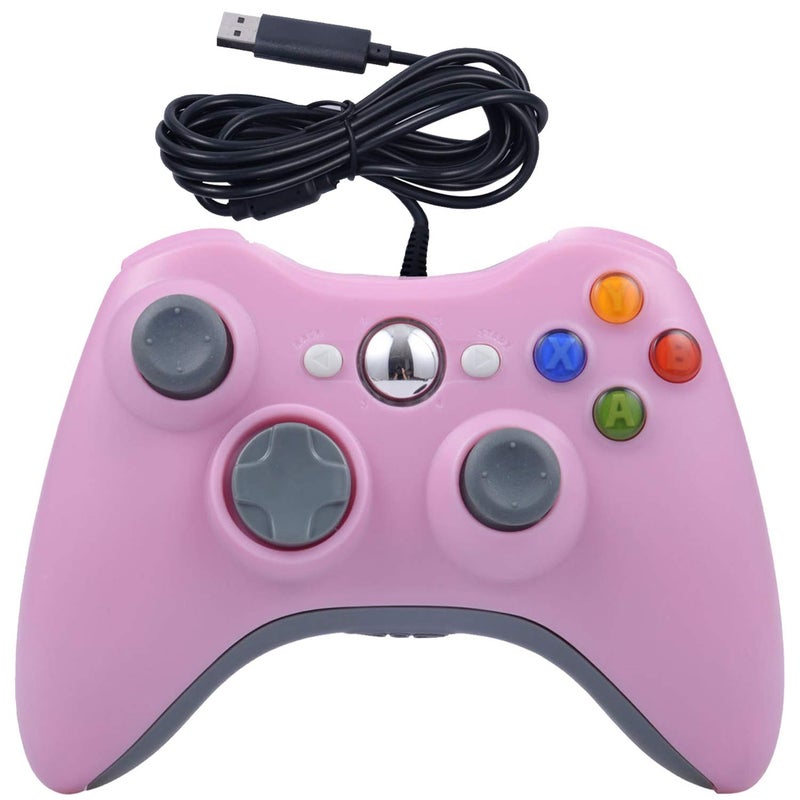 ONE250 USB Wired Game Pad Controller, Compatible with Xbox 360, Xbox 360 Slim, Windows PC - Replacement USB Wired Gamepad (Pink) - Image 1
