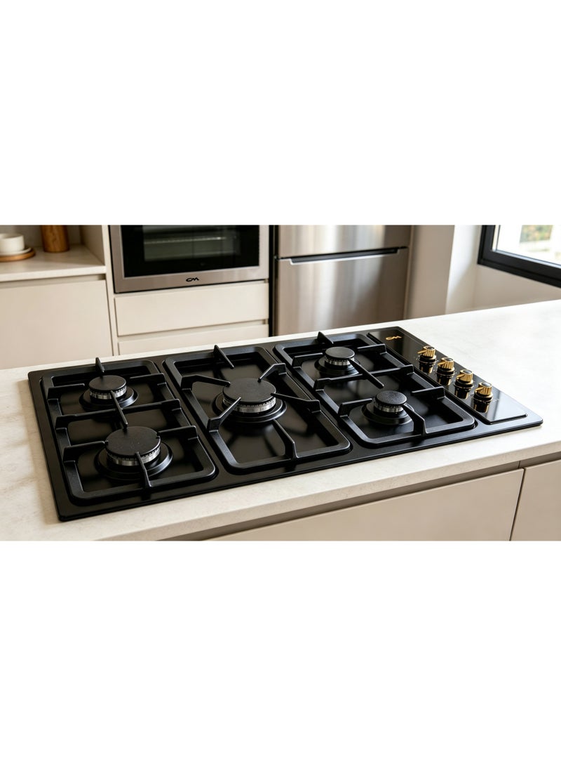CM COLONIAL 90cm Classic Gas Cooker – Black Glass Cooktop with 5 Burners, Electronic Ignition & Enamelled Steel Pan Supports - Image 2