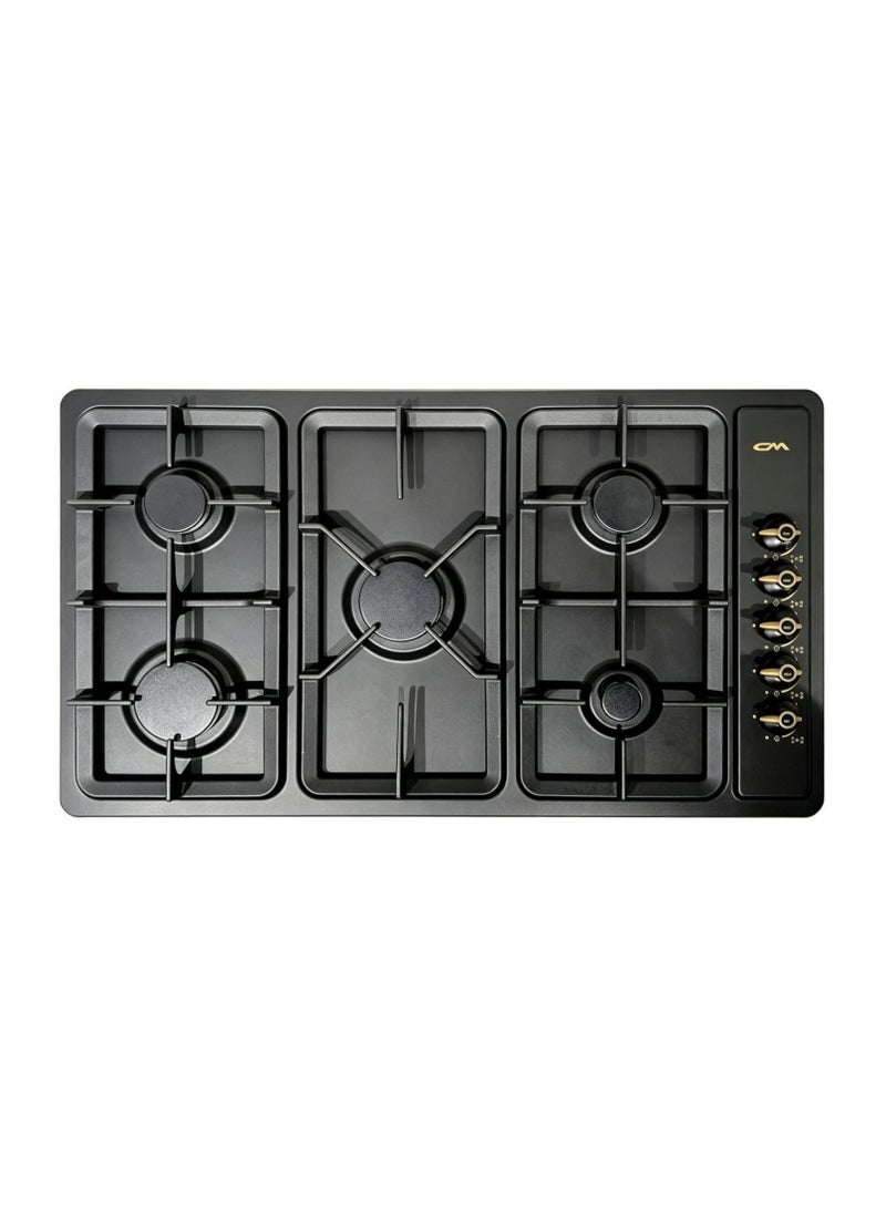 CM COLONIAL 90cm Classic Gas Cooker – Black Glass Cooktop with 5 Burners, Electronic Ignition & Enamelled Steel Pan Supports - Image 1
