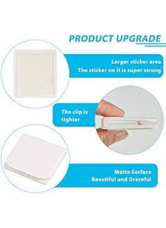 Generic Shower Curtain Clips to Secure Liner and Prevent Wind Splashes, Adhesive Holders for Bathtub Curtain, White Color  - Image 4