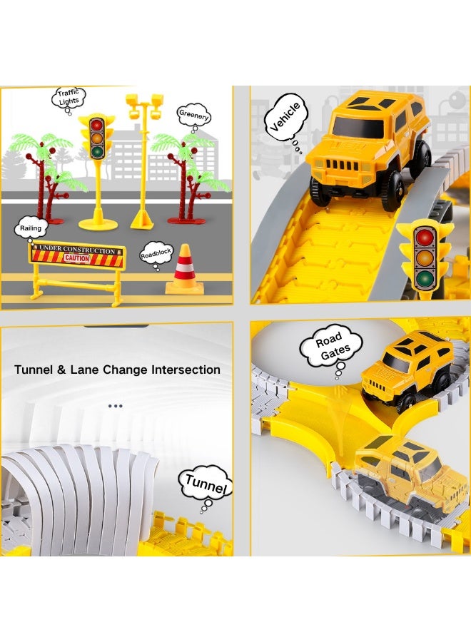 McDou Railcar Engineering Road Toys, 305 PCS Construction Toys, Variety Patchwork Kids Car Set, Construction Car and Flexible Track Playset , Best Toys for 3+ Boys and Girls - Image 5