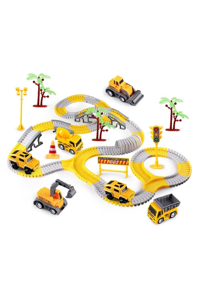 McDou Railcar Engineering Road Toys, 305 PCS Construction Toys, Variety Patchwork Kids Car Set, Construction Car and Flexible Track Playset , Best Toys for 3+ Boys and Girls - Image 1