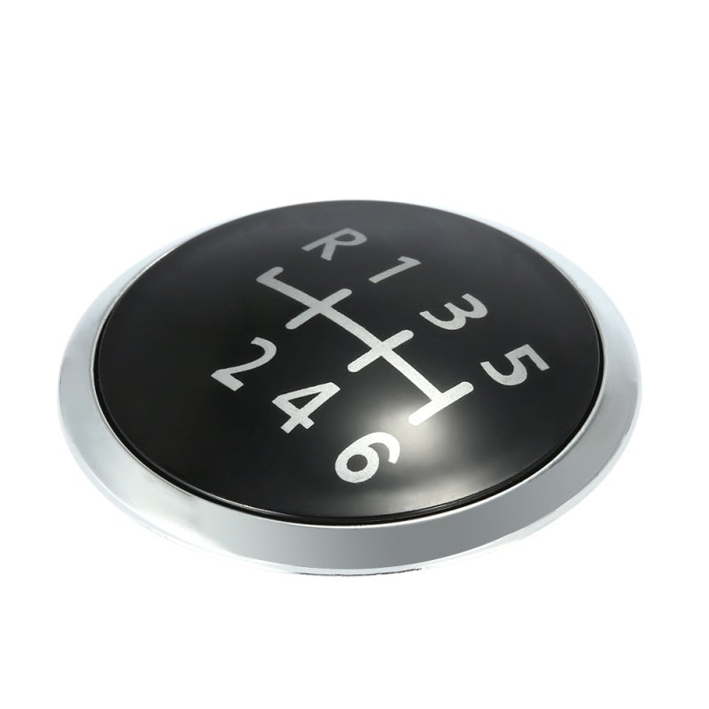 Gear Knob Emblem Black 6 Speed: Premium Durable Upgrade - Easy Install Car Emblem for Gear Shift Replacement - Image 1