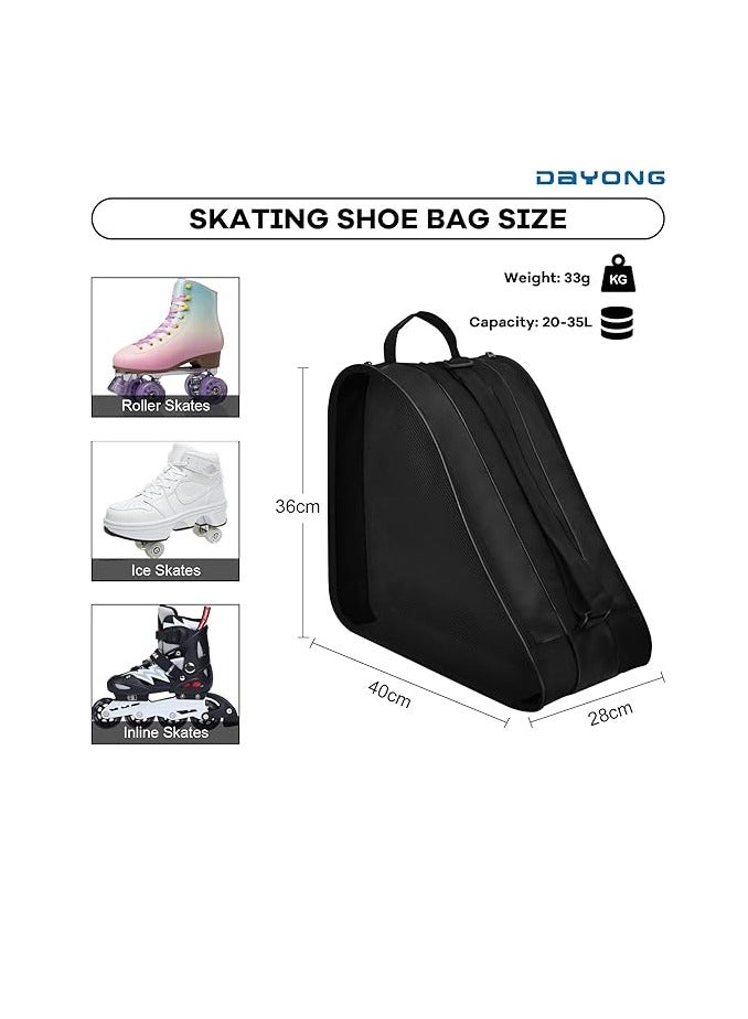 DAYONG حقائب التزلج على العجلات، حقيبة تزلج من قماش أكسفورد مع حزام كتف قابل للتعديل للأطفال والبالغين، حقيبة تزلج بسعة كبيرة للأحذية، الخوذة وغيرها من ملحقات التزلج - Image 2