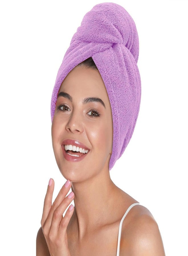 موش منشفة شعر من الخيزران من موش | فائقة النعومة، ماصة، ومضادة للميكروبات | منشفة شعر سريعة الجفاف من الخيزران بوزن 500 غرام/متر مربع | عبوة من قطعة واحدة، لون بنفسجي فاتح - Image 2