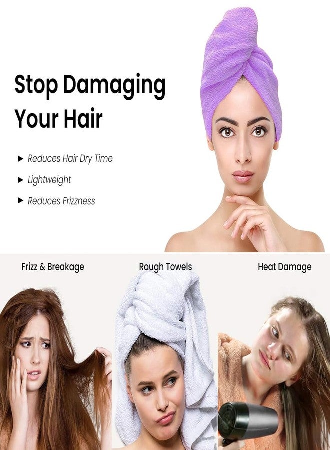 موش منشفة شعر من الخيزران من موش | فائقة النعومة، ماصة، ومضادة للميكروبات | منشفة شعر سريعة الجفاف من الخيزران بوزن 500 غرام/متر مربع | عبوة من قطعة واحدة، لون بنفسجي فاتح - Image 5