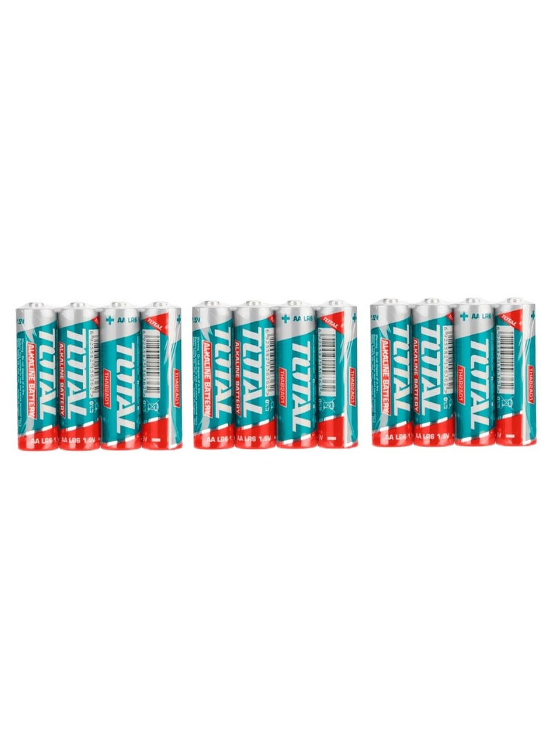 TOTAL AA Alkaline Batteries – 3×4PCS Value Pack (12 Batteries Total) | 1.5V | 2900mAh | LR6 | Long-Lasting Power - Image 2