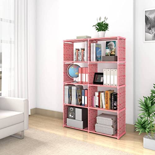 Jaffix Book Self – 8 Layer Portable Book Shelf, Baby Books Racks for Home, Bookshelf for Home,Book Cabinet,Book Shelves, Book Stand, Bookshelf Organiser, Book Rack (Cherry-Pink, 8-Cases) - Image 1