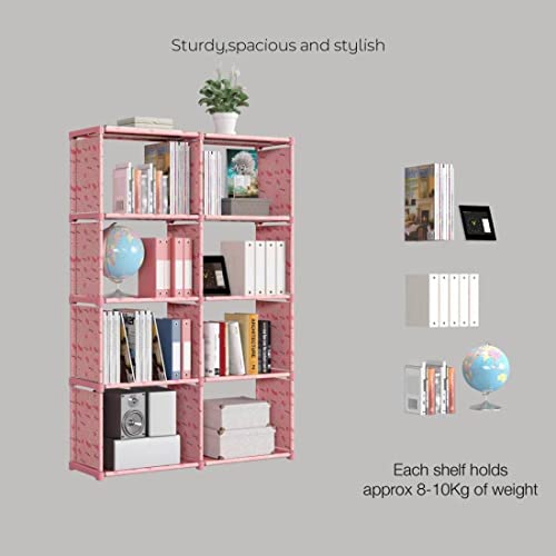 Jaffix Book Self – 8 Layer Portable Book Shelf, Baby Books Racks for Home, Bookshelf for Home,Book Cabinet,Book Shelves, Book Stand, Bookshelf Organiser, Book Rack (Cherry-Pink, 8-Cases) - Image 3
