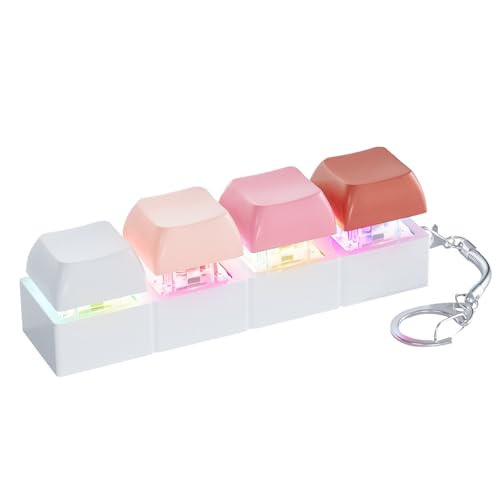 mintcaps Keyboard Fidget Toy Keyboard Clicker with LED Light Fidget Keyboard Keychain Fidget Toy Stress Relief Keyboard Fidget Clicker - Image 1