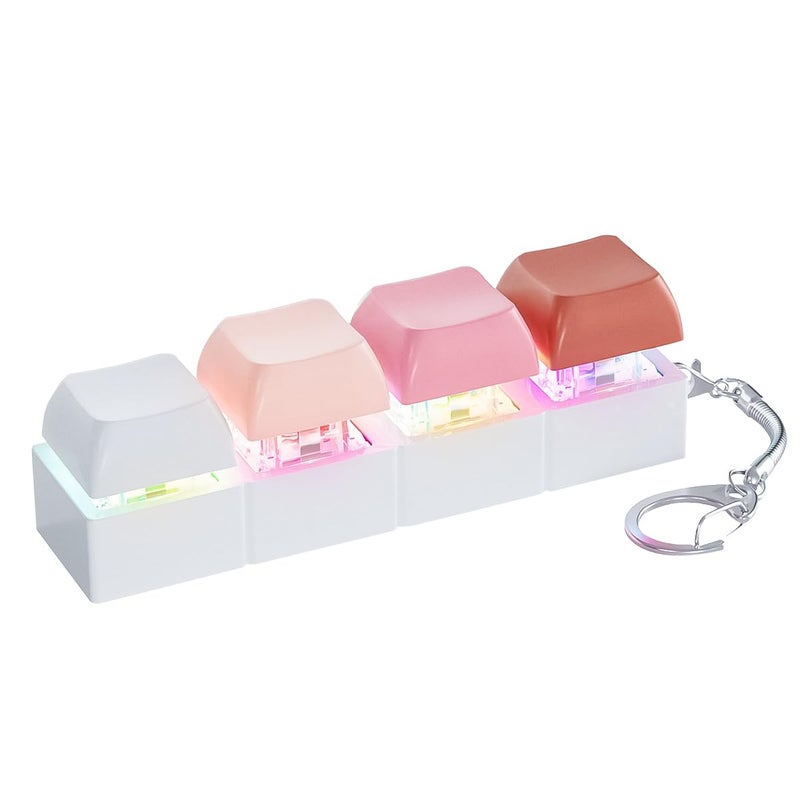 mintcaps Keyboard Fidget Toy Keyboard Clicker with LED Light Fidget Keyboard Keychain Fidget Toy Stress Relief Keyboard Fidget Clicker - Image 3