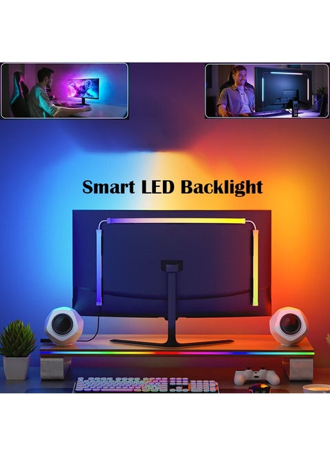 Monitor Led Backlight, 24 Inch Led Strip Lights Sync with Screen Color or Music, RGB Computer Light Bar Behind Monitor Supports Pc or Mac
