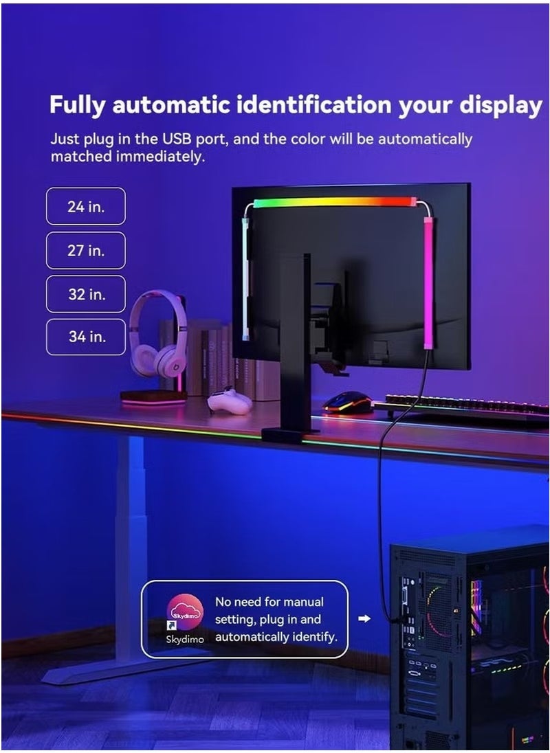 Generic - Monitor Led Backlight, 24 Inch Led Strip Lights Sync with Screen Color or Music, RGB Computer Light Bar Behind Monitor Supports Pc or Mac - Image 1