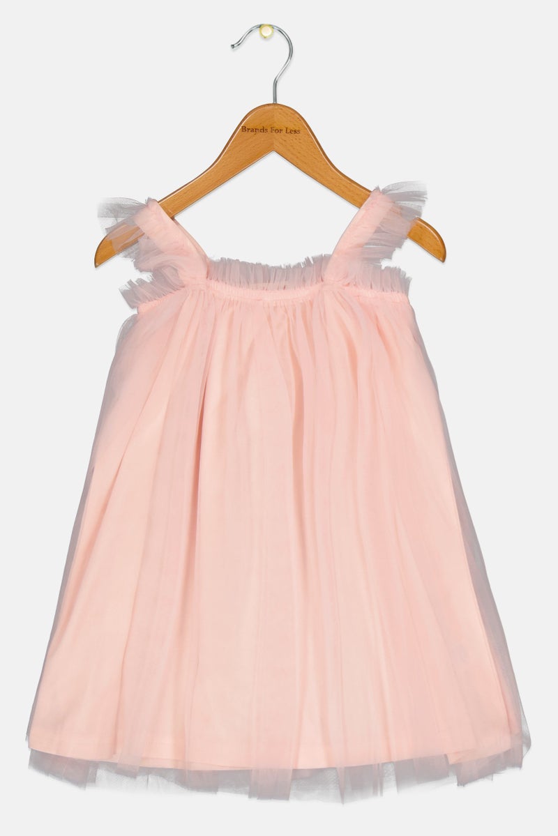 English Laundry Toddlers Girl Solid Mesh Casual Dress, Pink - Image 2