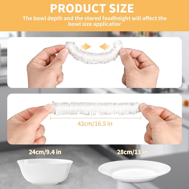 RXRRXR 100 Bowl Covers Shower Caps for Sourdough Bread Proofing Large Elastic Reusable Plastic Wrap for Food Storage Baking Rising Meal-Prep Fermentation BPA-Free Keep Food Fresh - Image 2