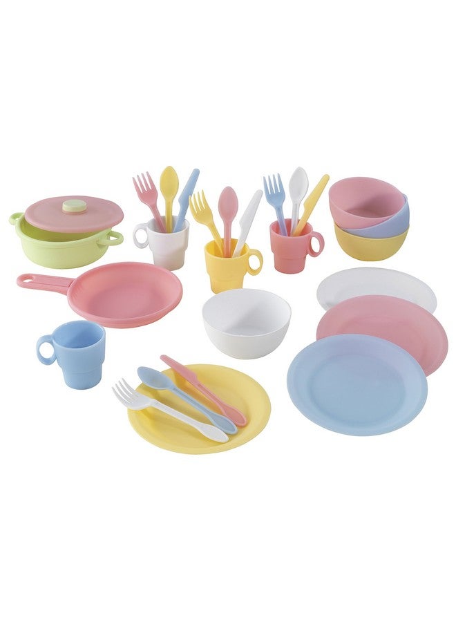كيدكرافت مجموعة أدوات طهي باستيل من كيدكرافت، 27 قطعة، أطباق وأواني بلاستيكية لمطابخ اللعب، هدية للأعمار من 18 شهرًا فما فوق - Image 1