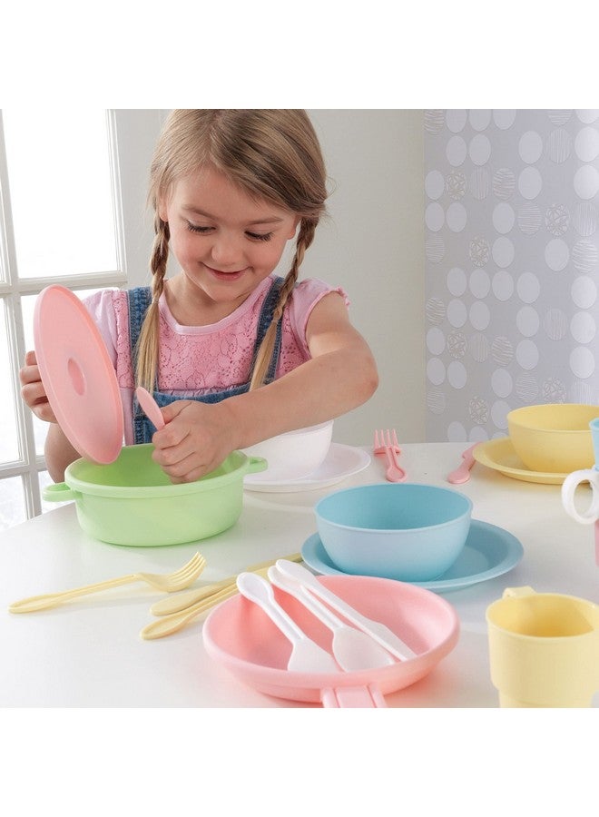 كيدكرافت مجموعة أدوات طهي باستيل من كيدكرافت، 27 قطعة، أطباق وأواني بلاستيكية لمطابخ اللعب، هدية للأعمار من 18 شهرًا فما فوق - Image 4