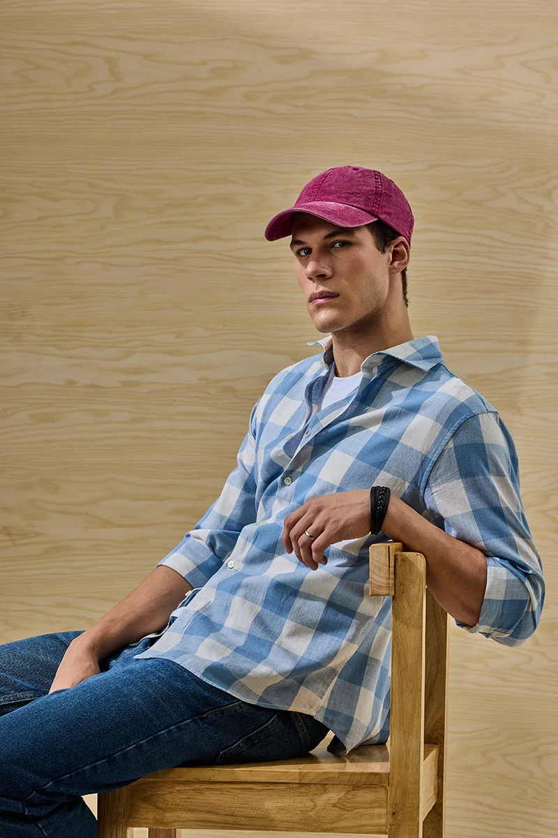 سنيتش قميص كاروهات بقصة عادية من مزيج الكتان