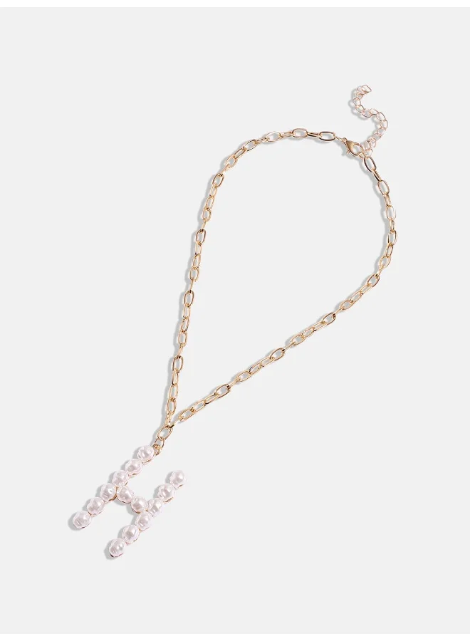 SOHI Pearl H Alphabet Necklace