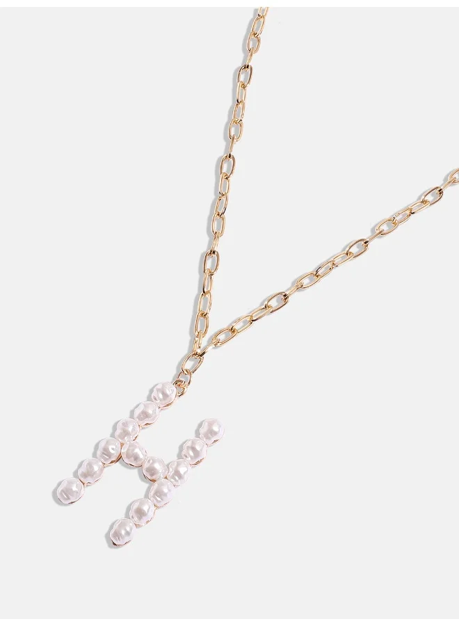 SOHI Pearl H Alphabet Necklace