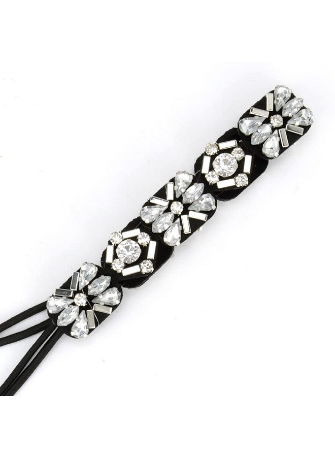 Amariver 2 Pieces Rhinestone Beaded Elastic Headband，Fashion Headbands Handmade Hair Bands Hair Accessories for Lady Woman 20-25" Fits for Most (Style B) - Image 5