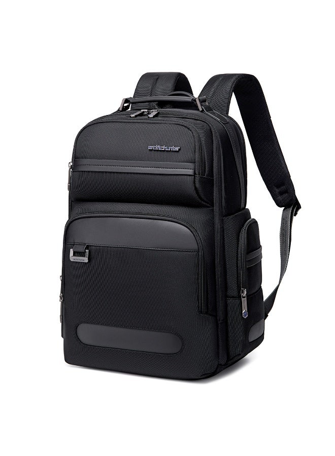 أركتيك هانتر حقيبة ظهر Arctic Hunter Business للرجال بسعة 20 لترًا، حقيبة ظهر متينة للكمبيوتر المحمول مصنوعة من البوليستر 1680D، مقاس 15.6 بوصة، حقيبة كمبيوتر محمول مبطنة مقاومة للماء والخدش، جيوب متعددة - Image 1