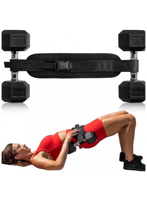 Exercise Hip Thrust Belt - Glute Trainer for Home Workouts with Extra Padding - Fully Adjustable Hip Thrust Belt for Dumbbells - Booty Builder, Glute Workout Equipment