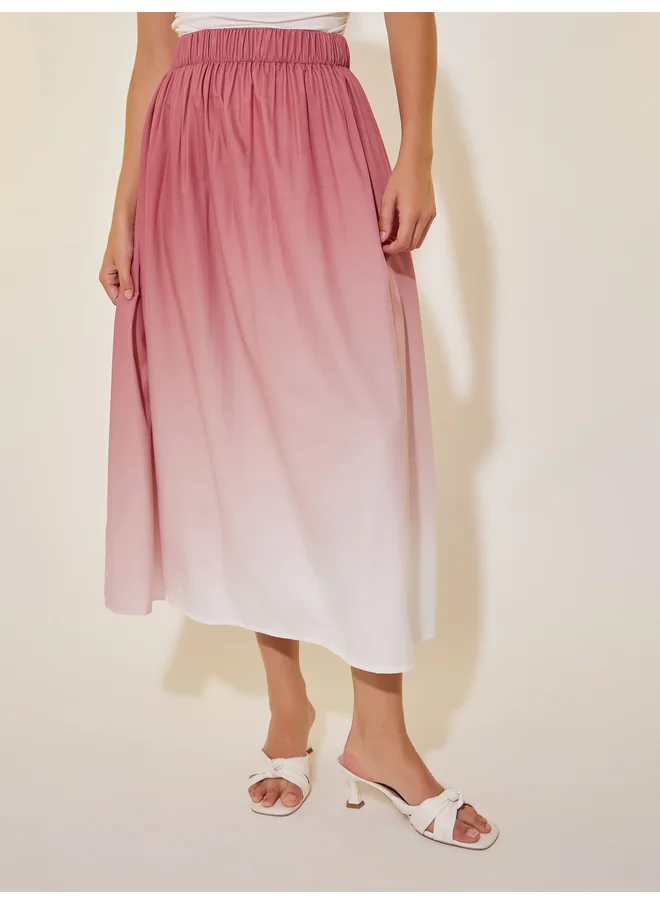 تايك تو Take Two Ombre A-Line Midi Skirt
