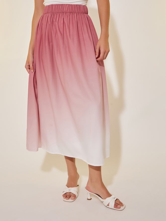 Take Two Take Two Ombre A-Line Midi Skirt  - Image 2