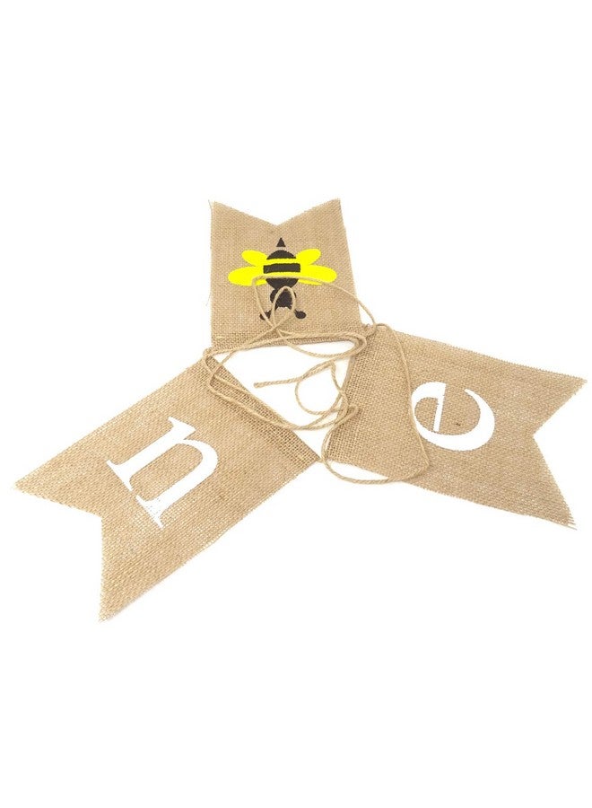 HONBAY Bumble Bee One Banner Vintage Burlap Banner For 1St Birthday Party Highchair Decoration - Image 5