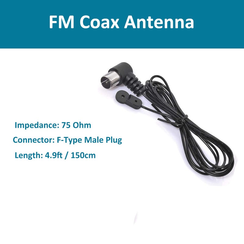 AEDIKO FM Radio Antenna 75 Ohm FM Antenna FM Coax Antenna and AM Loop Antenna with 3 Connectors for Indoor Home Stereo Receiver AV Audio Home Theater Receiver Power - Image 2