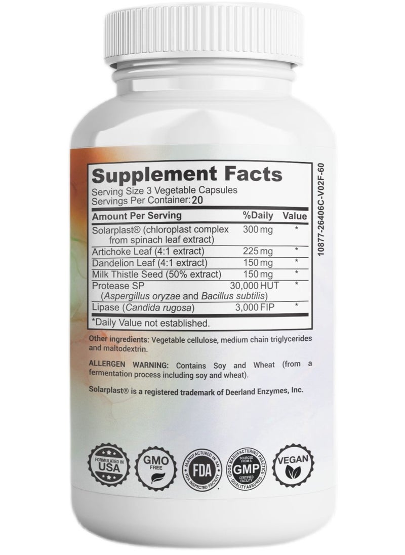 GHAF Liver Protector & Detox (VEGAN). A synergistic combination minerals, botanicals, and other nutraceuticals such as Solarplast, Artichoke Leaf and Dandelion Leaf  - Image 2