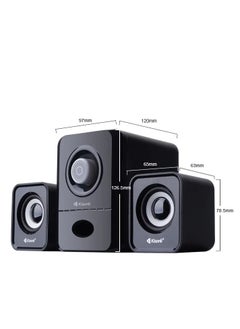 كيسونلي سماعة ألعاب سلك Kisonli U-2900 مع مضخم صوت - 2.1 قناة 11 وات (5 وات +3 وات*2) صوت ستيريو - سلكي يعمل بمنفذ USB +3.5 مم، مع مقبض للتحكم في مستوى الصوت لأجهزة الكمبيوتر واللاب توب | أسود  - Image 5