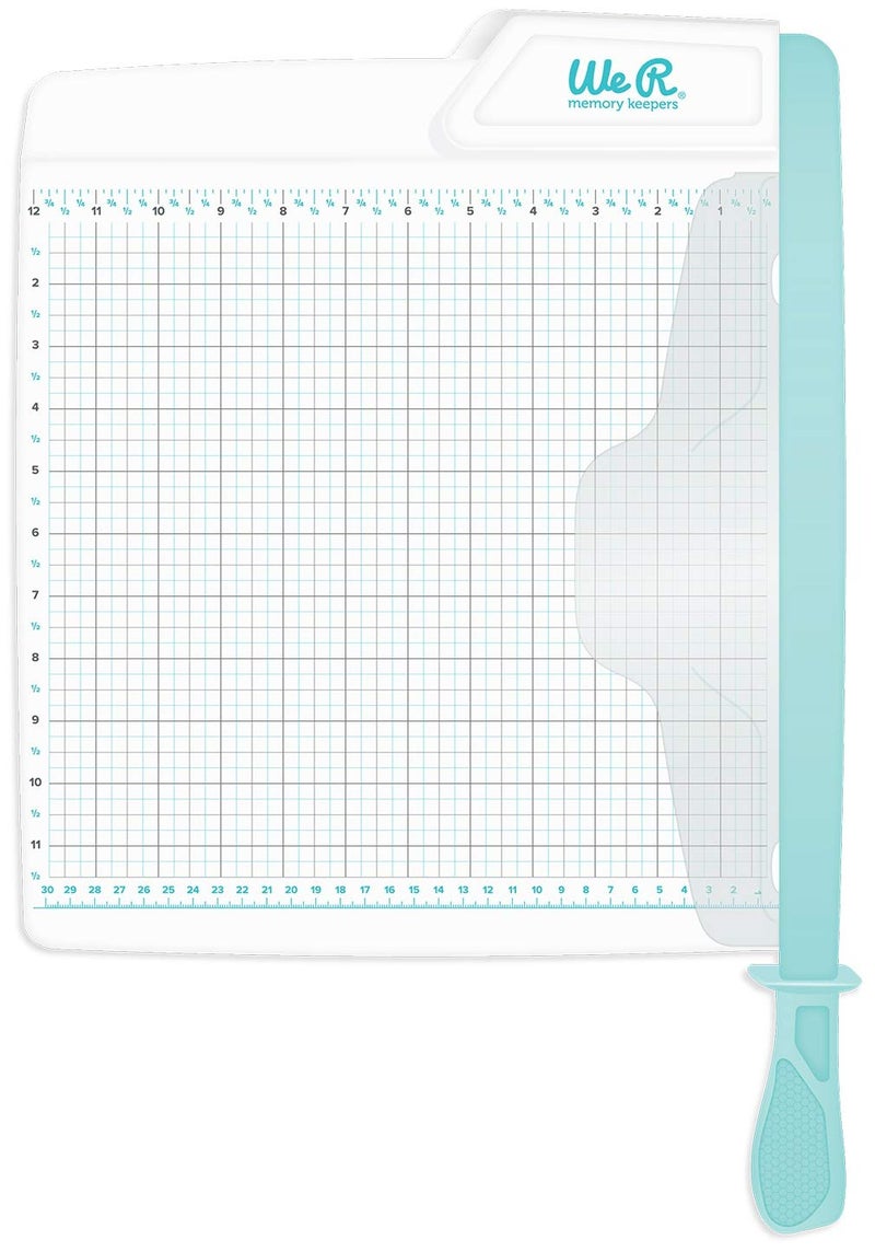 We R Memory Keepers Guillotine Trimmer – 12" Large Paper Cutter with 1/4-Inch Grid, Cuts Up to 10 Sheets, Perfect for Scrapbooking, Journals, Cards, and Craft Projects, Blue - Image 1