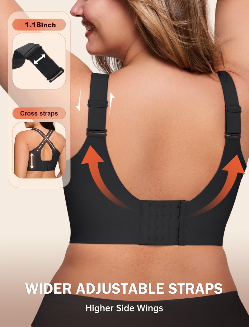 LetsJoli Jelly Bras for Women Supportive Wireless Push Up Bra Full Coverage No Underwire Seamless Plus Size for Older Womenï¼ˆBlack,S - Image 4