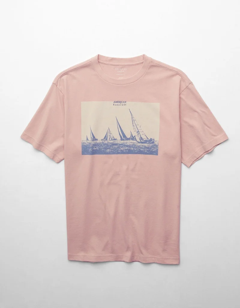 American Eagle  AE Short-Sleeve Dip-Dye Graphic T-Shirt for Men | Best Price UAE