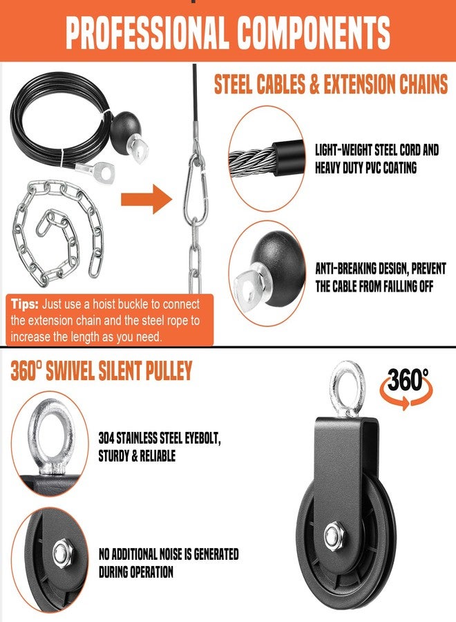 SERTT Gym Cable Pull System Rack Rack Pulley Accessories with LAT 2-in-1 Pull Up Bar and Improved Load Pin, Weight Lifting System for Triceps, Biceps, Back - Image 4