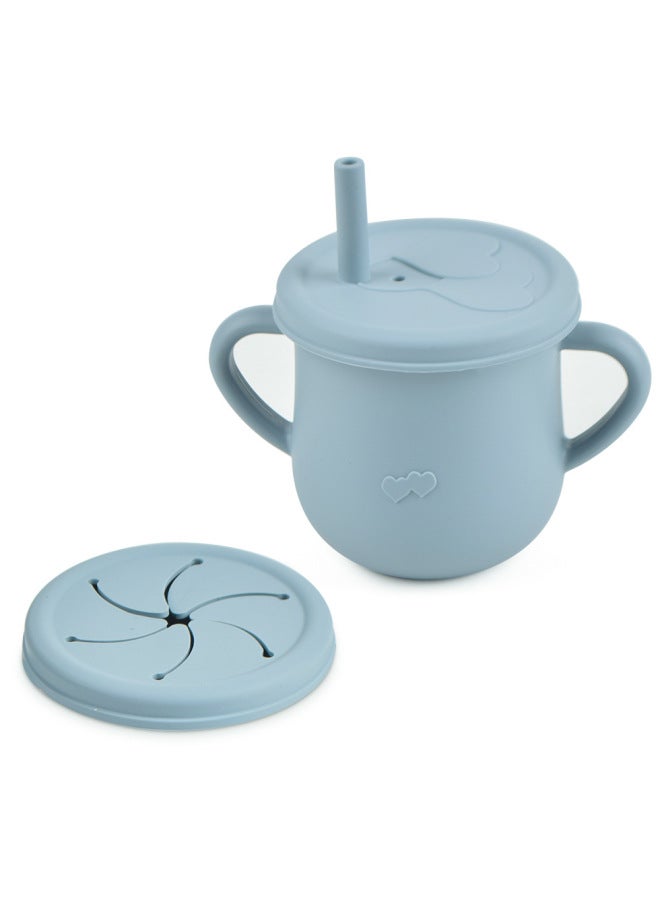Food Grade Silicone Children's Snack Cup Fall-resistant Portable Binaural Handle With Baby Sippy Cup Silicone Drinking Cup