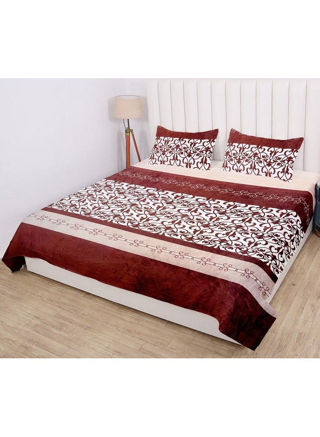 RD TREND 190 Gsm Flannel Warm Abstract Bedsheets For Winter,Double Flat Size 90 X 100 Inches,2 Pillow Covers 18 X 28 Inches(Peach,Double Flat), 300 TC - Image 1