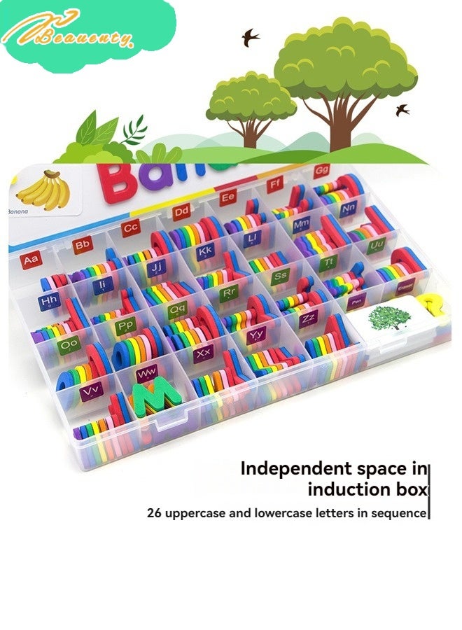 Beauenty Classroom Magnetic Letters Kit Colorful with Double - Side Magnet Board - Foam Alphabet Letters for Preschool Kids Toddler Spelling and Learning (English) - Image 2