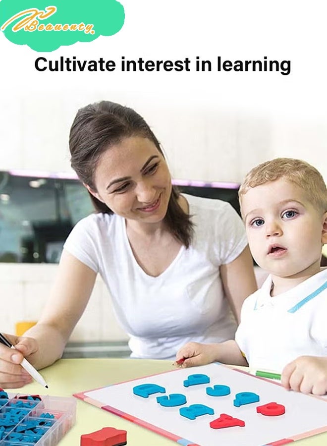 Beauenty Classroom Magnetic Letters Kit Colorful with Double - Side Magnet Board - Foam Alphabet Letters for Preschool Kids Toddler Spelling and Learning (English) - Image 3